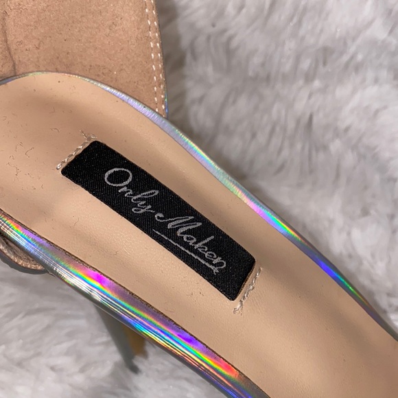OnlyMaker iridescent silver open toe heels size 41 - Picture 11 of 14